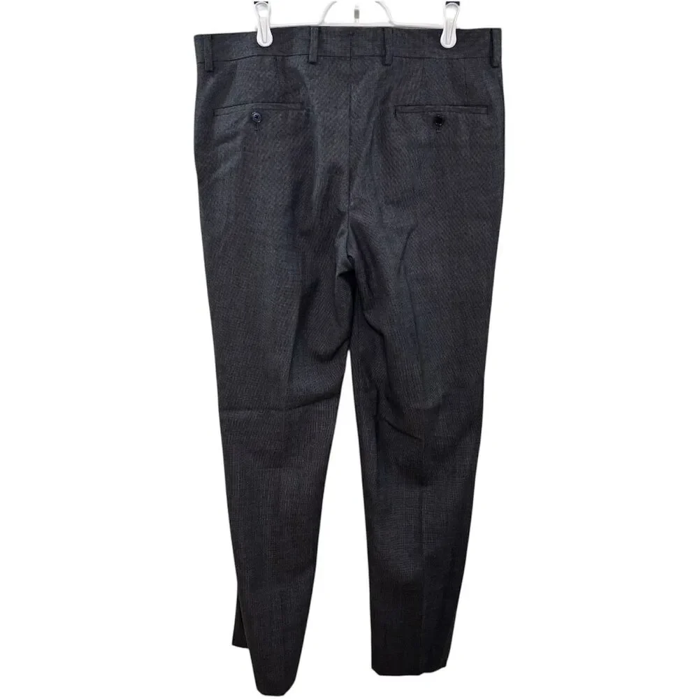Broletto Flat Front Dress Pants Grey Wool Blend Size 34Wx32L